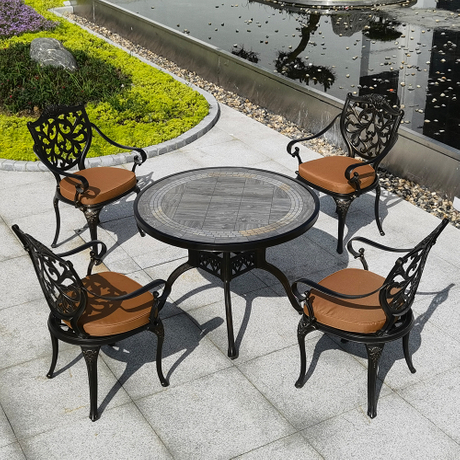 4+1 Grill-Gartenset aus Aluminiumguss, neues Design