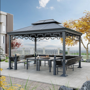 3*4m moderner Gartenpavillon mit Sitz und Tisch 